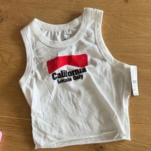PacSun White and Red Tank Top